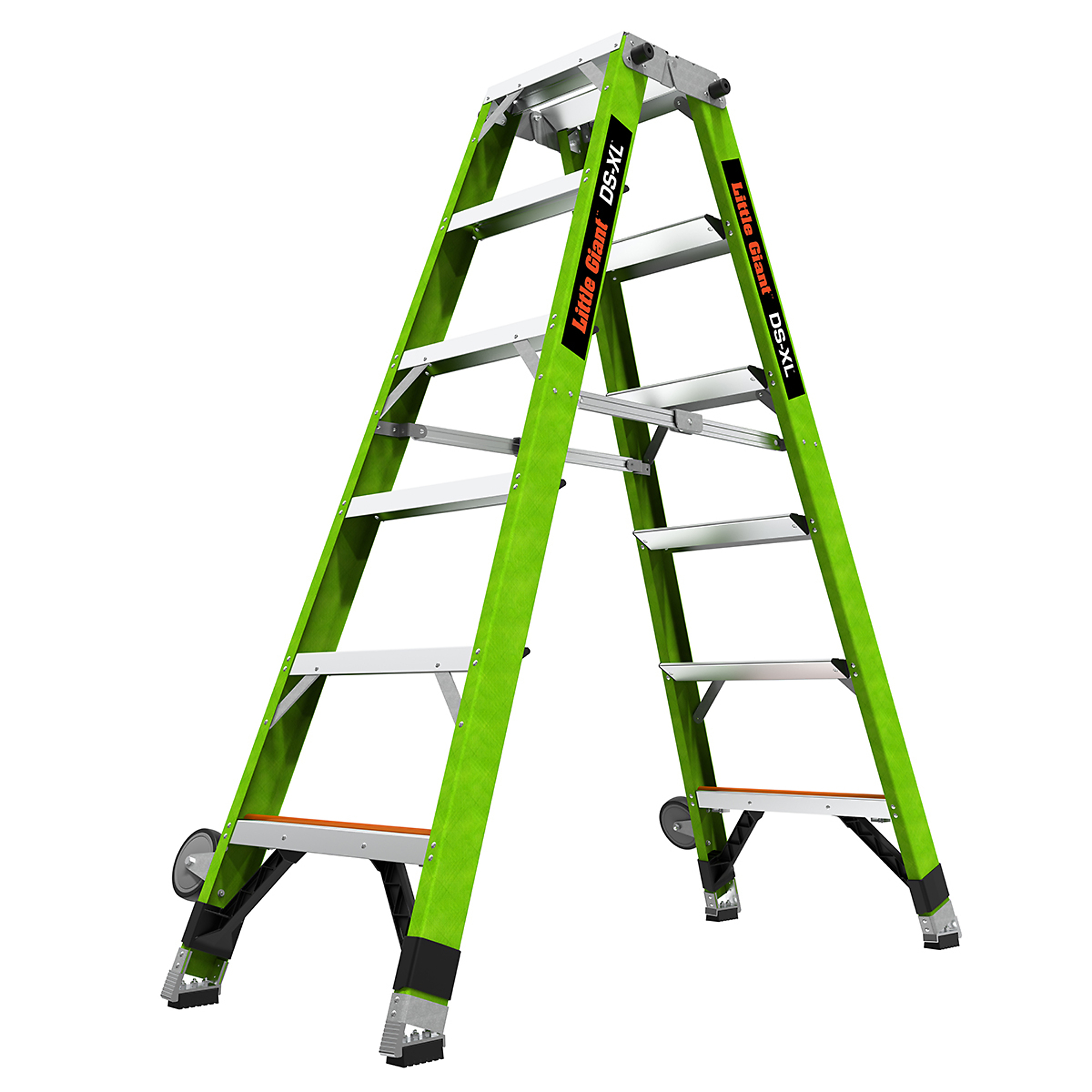 Little Giant DS-XL Double-Sided Stepladder - 6ft., Fiberglass, 375-Lb. Capacity, Hi-Viz Green, Model# 15786-001